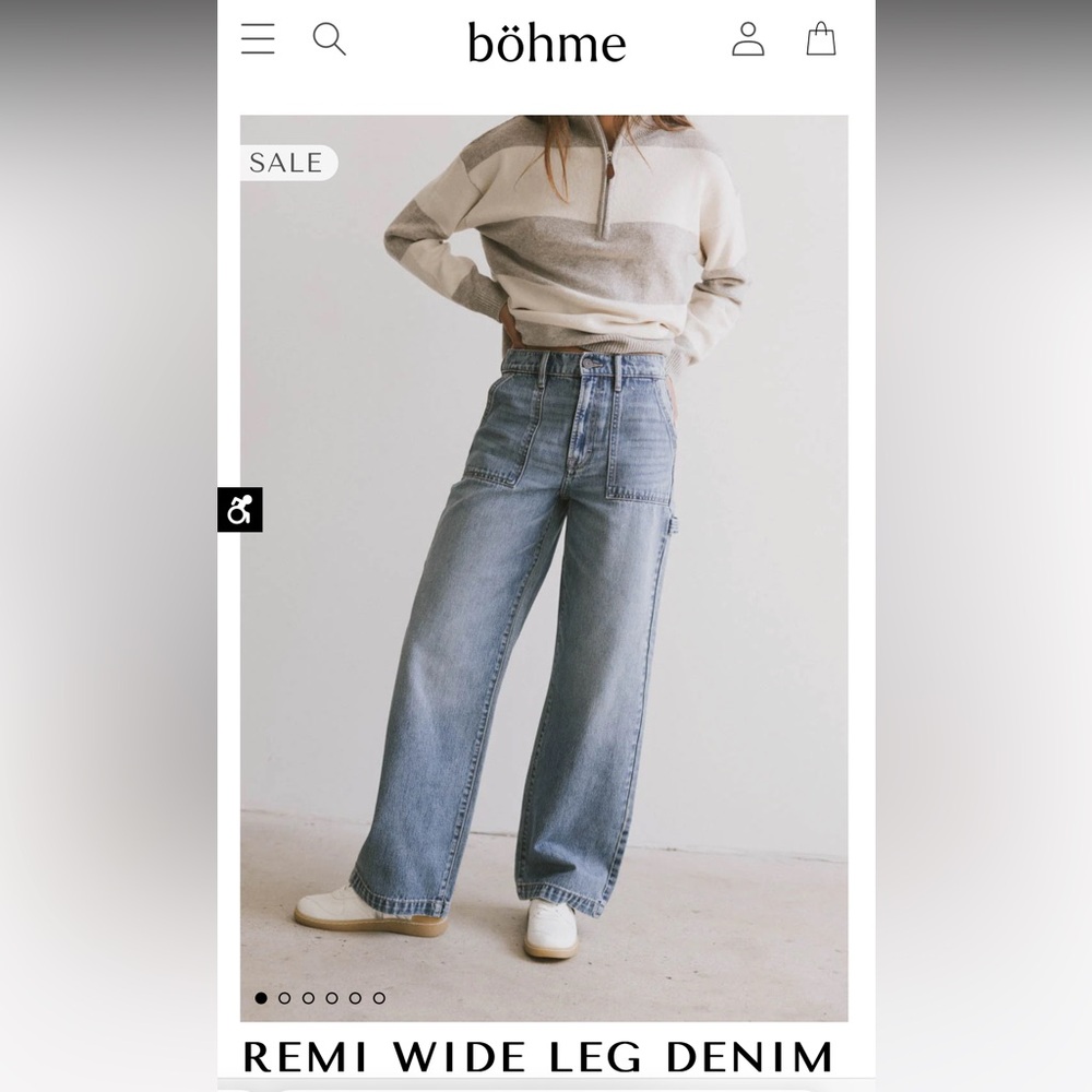 Remi wide leg Jean. Sz 28 NWOT
